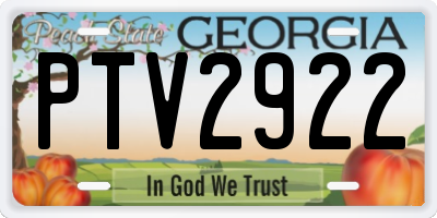 GA license plate PTV2922