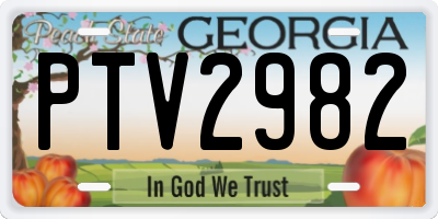 GA license plate PTV2982