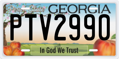 GA license plate PTV2990