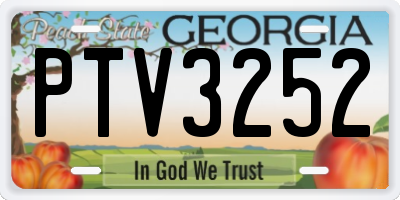 GA license plate PTV3252