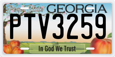 GA license plate PTV3259