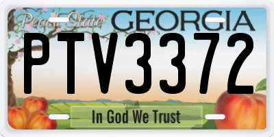GA license plate PTV3372