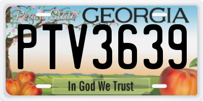 GA license plate PTV3639