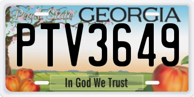 GA license plate PTV3649