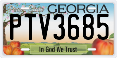 GA license plate PTV3685