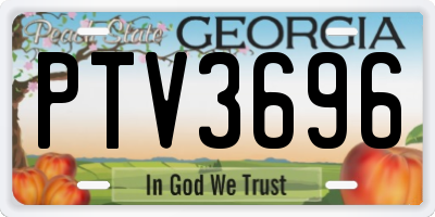 GA license plate PTV3696