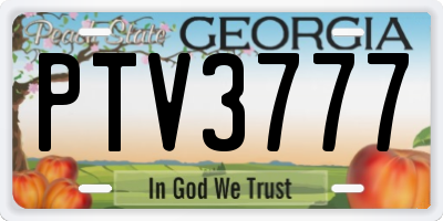 GA license plate PTV3777