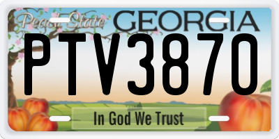 GA license plate PTV3870