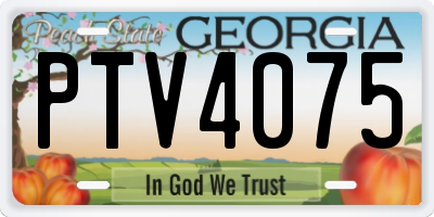 GA license plate PTV4075