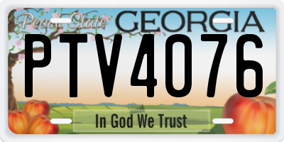 GA license plate PTV4076