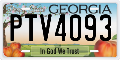 GA license plate PTV4093