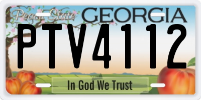 GA license plate PTV4112