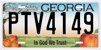 GA license plate PTV4149