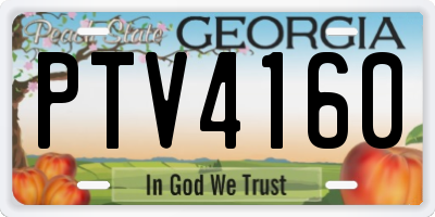 GA license plate PTV4160
