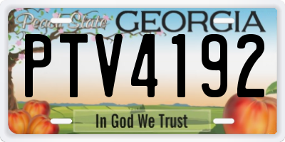 GA license plate PTV4192