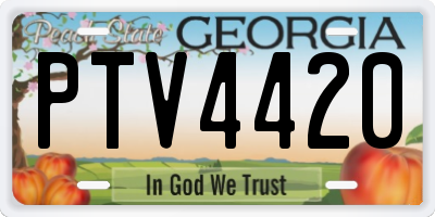 GA license plate PTV4420