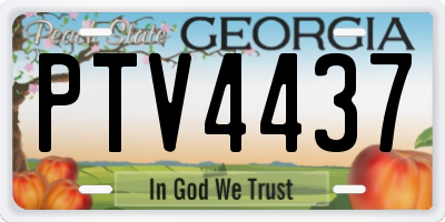GA license plate PTV4437