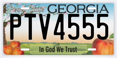 GA license plate PTV4555