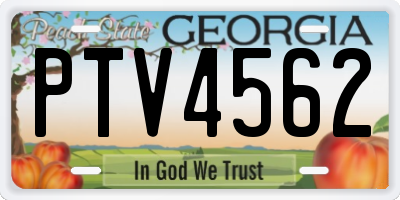 GA license plate PTV4562