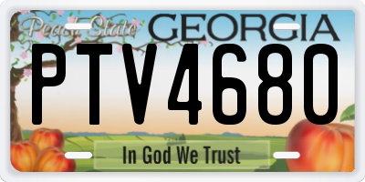 GA license plate PTV4680