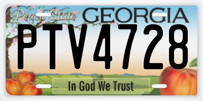 GA license plate PTV4728