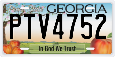 GA license plate PTV4752