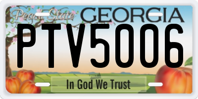 GA license plate PTV5006