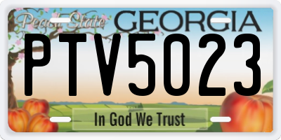 GA license plate PTV5023