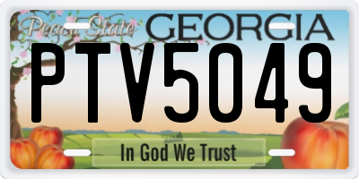 GA license plate PTV5049
