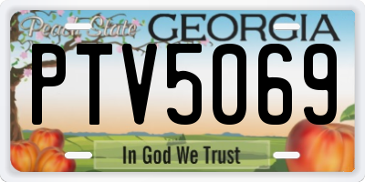 GA license plate PTV5069
