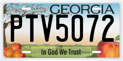 GA license plate PTV5072