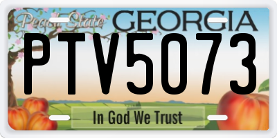 GA license plate PTV5073