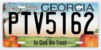 GA license plate PTV5162