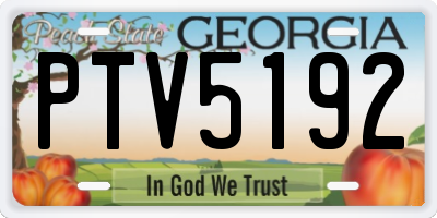 GA license plate PTV5192