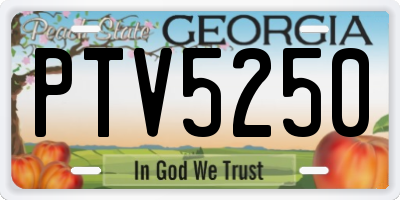 GA license plate PTV5250