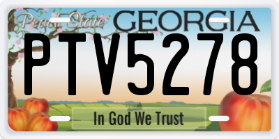 GA license plate PTV5278
