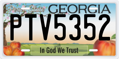 GA license plate PTV5352
