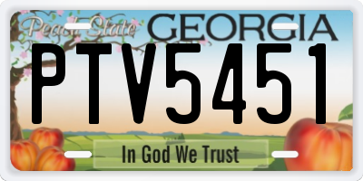 GA license plate PTV5451