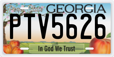 GA license plate PTV5626