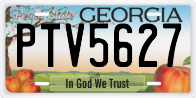 GA license plate PTV5627