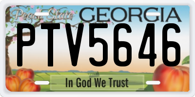 GA license plate PTV5646