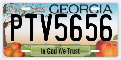 GA license plate PTV5656
