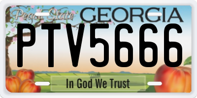 GA license plate PTV5666