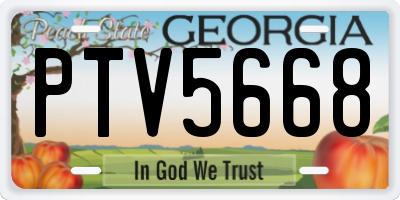 GA license plate PTV5668