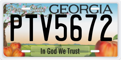 GA license plate PTV5672