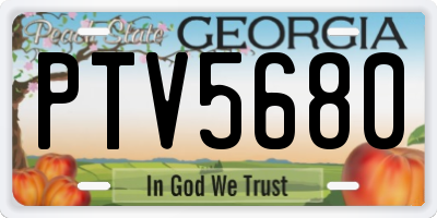 GA license plate PTV5680