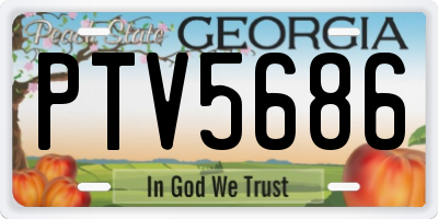 GA license plate PTV5686