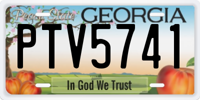 GA license plate PTV5741