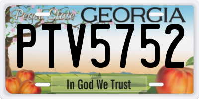 GA license plate PTV5752