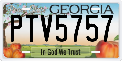 GA license plate PTV5757